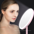 Logotipo personalizado redondo vidro de vidro espelhado espelho de maquiagem decorativa espelho de maquiagem inteligente com luz